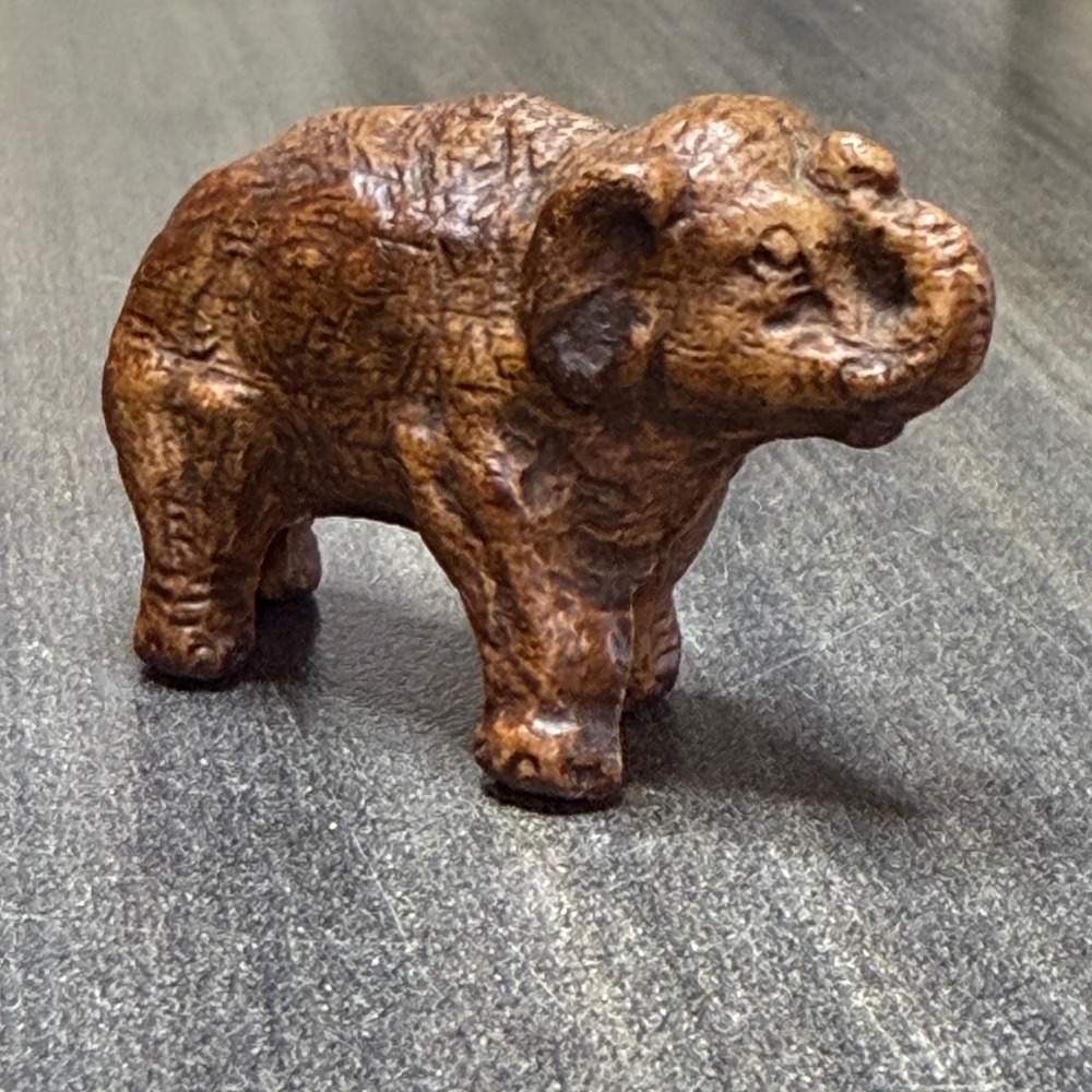 Elephant Figurine Miniature Statue Animal Decor Collectible Brown‎